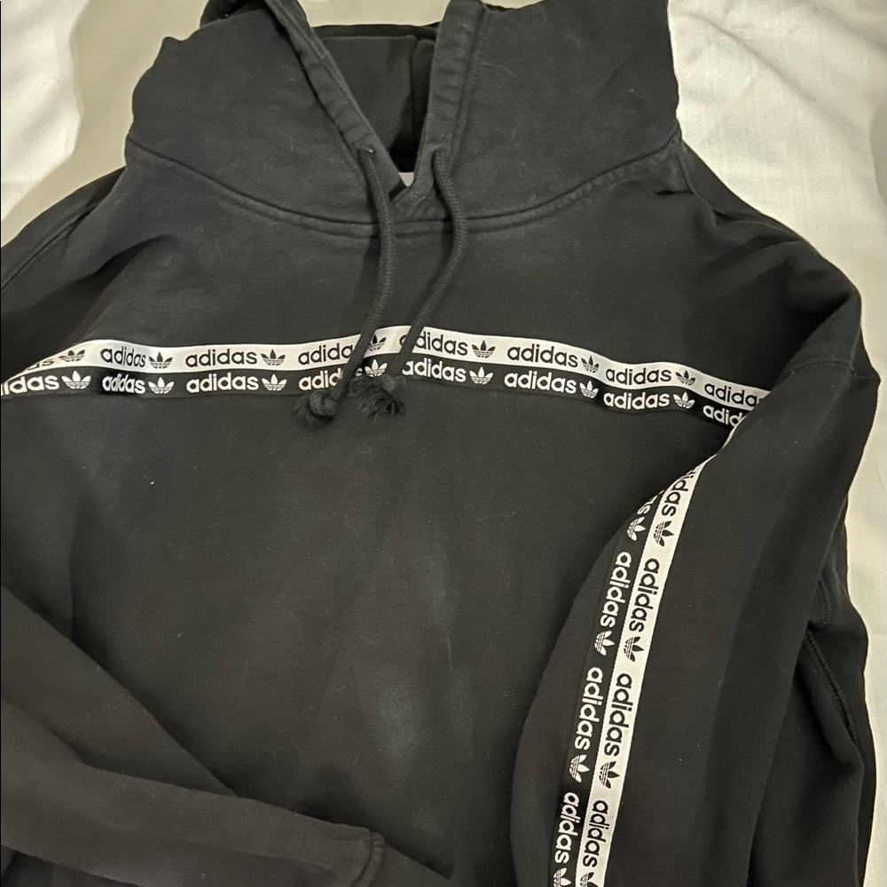 Black cropped adidas hoodie